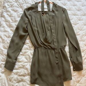 Elegant Olive Green Women's tunic top